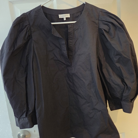 Black Puff Sleeve Top - Picture 1 of 6